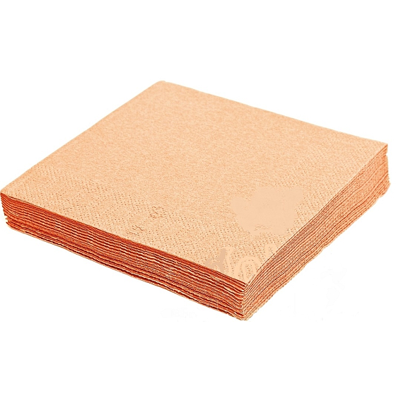 Gastro Papierové obrúsky 2 vrstvové 33 x 33 cm 50 kusov farebné apricot - broskyňové