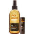 Piz Buin Wet Skin SPF15 transparentný sprej na opaľovanie 150 ml + SPF30 balzam na pery 4,9 g, duopack