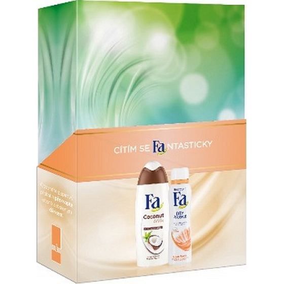 Fa Coconut Milk sprchový gél 250 ml + Dry Protect antiperspirant dezodorant sprej 150 ml, kozmetická sada