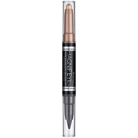Rimmel London magnify Eyes 2v1 očné tiene a kajalová ceruzka 008 On Taupe Of The World 1,6 g