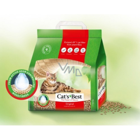 Cat Best Original Stelivo hrudkujúce ekologický mačkolit s minimálnou spotrebou. 4,3 kg