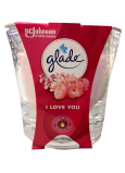 Glade I Love You vonná sviečka v skle, doba horenia až 32 hodín 129 g