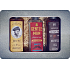 Bohemia Gifts Gentleman sprchový gél pre mužov 250 ml + Whiskey sprchový gél pre mužov 250 ml + Rum sprchový gél pre mužov 250 ml, plechový box kozmetická sada