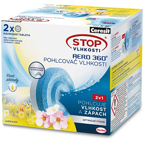 CERESIT STOP VLHKOSTI AERO 360° náhradné tablety 2v1, lučné kvietie, 2x450g