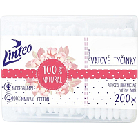 Linteo Natural vatové tyčinky papierové box 200 ks