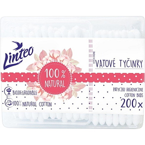 Linteo Natural vatové tyčinky papierové box 200 ks