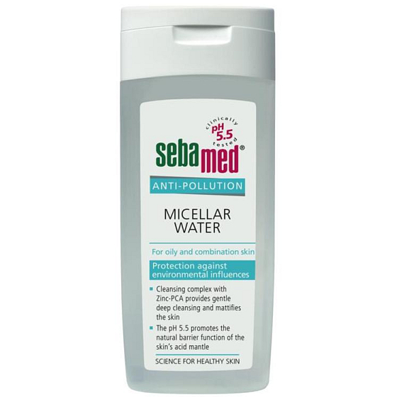SebaMed Anti-Pollution micelárna voda pre mastnú a zmiešanú pleť 200 ml