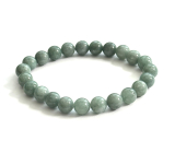Jadeit Barmský zelený náramok elastický prírodný kameň, guľôčka 8 mm / 16 - 17 cm