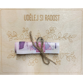 Albi Drevená karta na peniaze Urob si radosť 15,5 x 12,5 x 0,3 cm