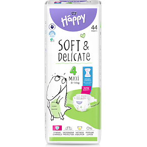 Bella Happy Maxi 4 detské plienky jednorazové 8-14 kg, 44 ks