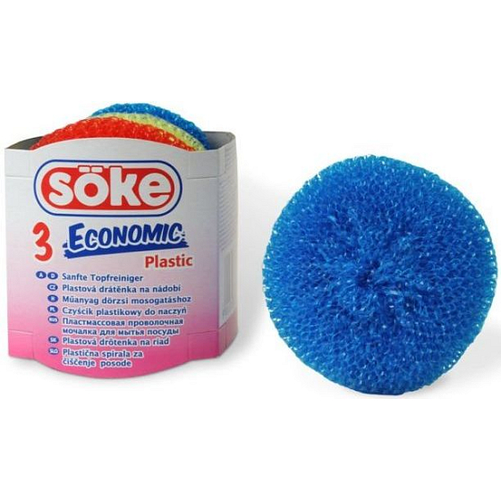 Soke Economic 3 Plastic plastová drôtenka na umývanie riadu 3 kusy