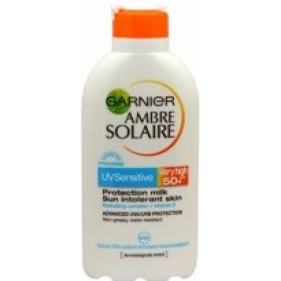 Garnier Ambre Solaire SPF50 + mlieko na opaľovanie pre citlivú pokožku 200 ml