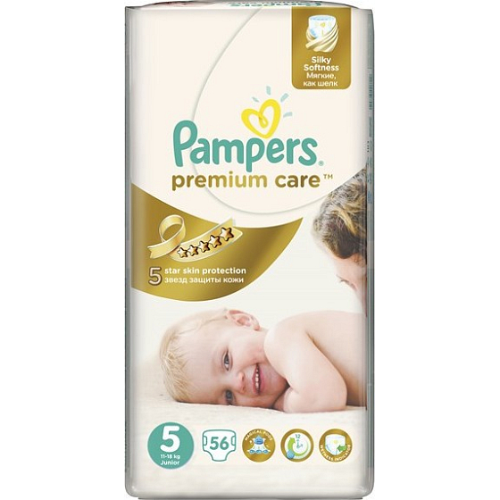 Pampers Premium Care 5 Junior 11-18 kg plienkové nohavičky 56 kusov
