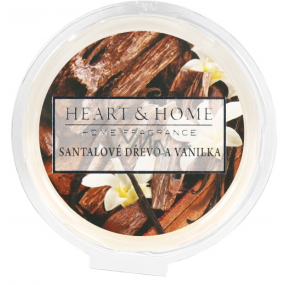 Heart & Home Santalové drevo a vanilka Sójový prírodný vonný vosk 27 g