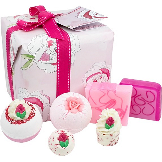 Bomb Cosmetics Ružová záhrada - Rose Garden balistik 2 x 160 g + gulička 30 g + špalíček 50 g + mydlo 2 x 100 g, kozmetická sada