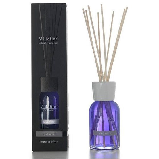 Millefiori Milano Natural Cold Water - Chladná voda Difuzér 500 ml + 12 stebiel v dĺžke 35 cm do veľkých priestorov vydrží 6-7 mesiacov