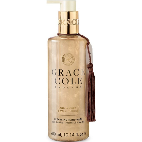 Grace Cole Oud Accord & Velvet Musk - Oudové drevo a zamatové pižmo čistiace tekuté mydlo na ruky dávkovač 300 ml