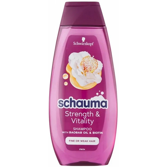 Schauma Strenght & Vitality šampón s mikroživinami a biotínom pre jemné až slabé vlasy 400 ml