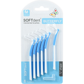SOFTdent zahnuté mezizubné kartáčky M 0,6 mm, 6 ks