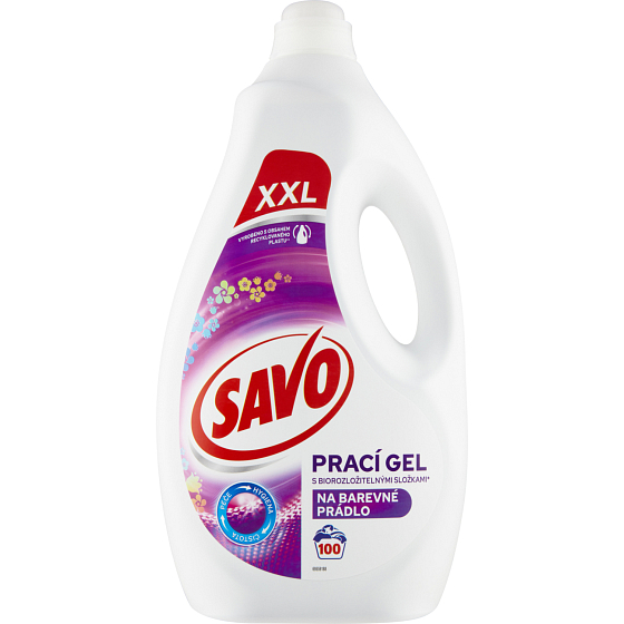 SAVO prací gél na farebné prádlo 100 praní, 5 l