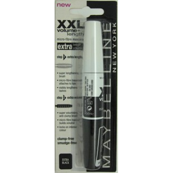Maybelline XXL Volume + Length riasenka pre objem a dĺžku rias čierna 2 x 6 ml