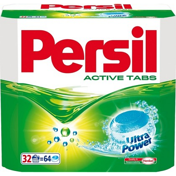 Persil Active Powder Tabs univerzálny prací prostriedok na bielu bielizeň 64 kusov