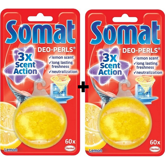 Somat Deo Perls Lemon osviežovač umývačky riadu 2 x 20,5 g