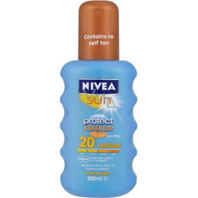 Nivea Sun Protect & Bronze SPF20 + intenzívny sprej na opaľovanie Medium 200 ml