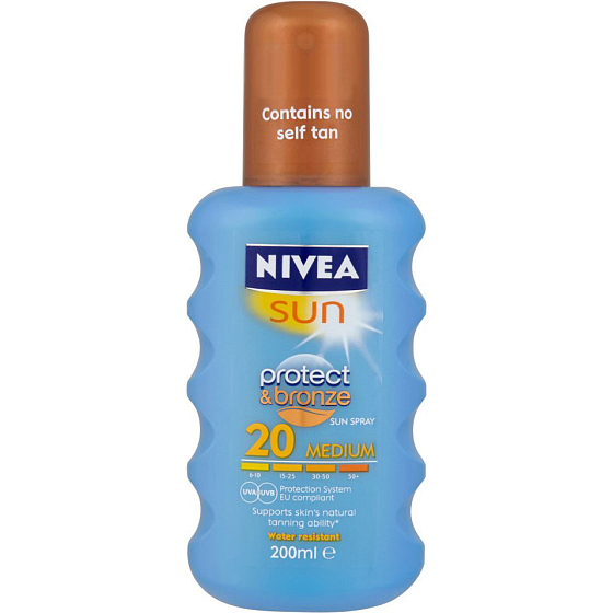 Nivea Sun Protect & Bronze SPF20 + intenzívny sprej na opaľovanie Medium 200 ml