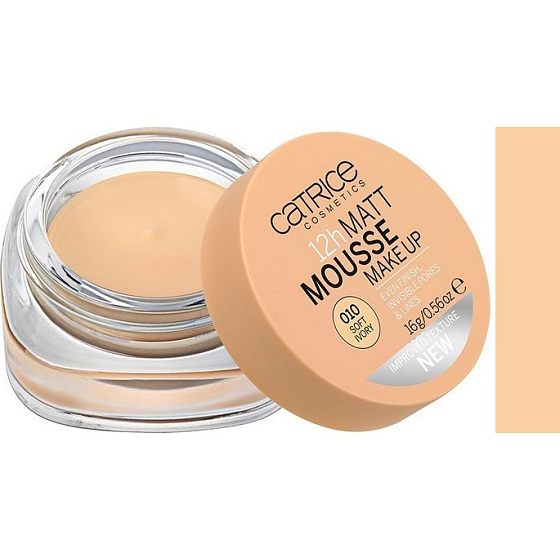 Catrice Matt Mousse 12h Make Up zmatňujúci penový make-up 010 Soft Ivory 16 g