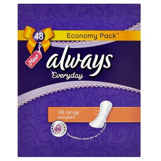 Always Everyday Pantyliners Large intímne vložky 48 kusov