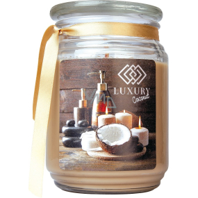 Bohemia Gifts Luxury Coconut darčeková vonná sviečka v skle doba horenia 105 -120 hodín 510 g