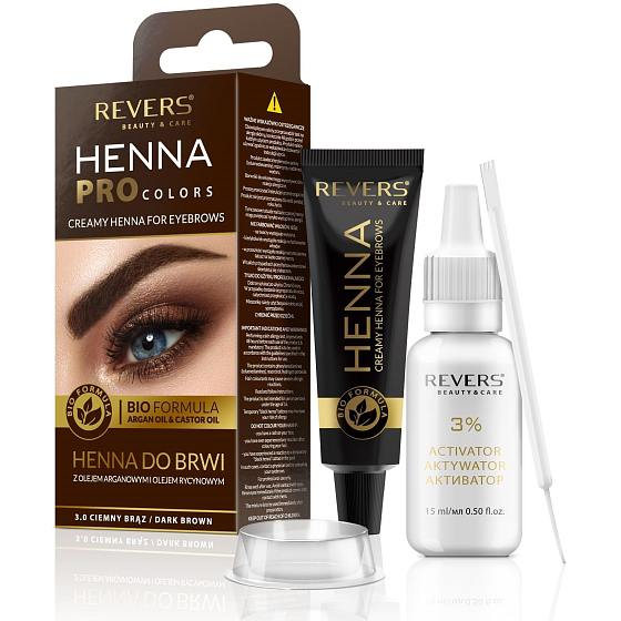 Reverz BIO Henna farba na mihalnice a obočie Hnedá 12 ml + 12 ml