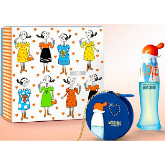 Moschino I Love Love toaletná voda 50 ml + peňaženka na drobné, darčeková sada