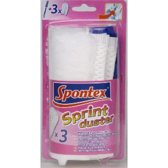 Spontex 3 Sprint Duster peria s rukoväťou 3 ks 3D štruktúra s tisíckami vláknami