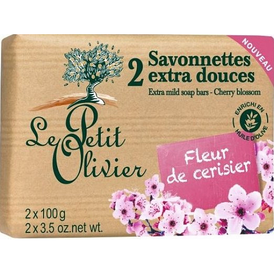 Le Petit Olivier Čerešňový kvet extra jemné toaletné mydlo 2 x 100 g