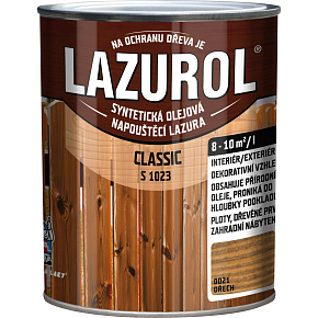 Lazurol Classic S1023 tenkovrstvá lazúra na drevo s obsahom olejov, 0021 orech, 750 ml