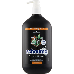 Schauma Men Sports Power 2v1 šampón, 750 ml
