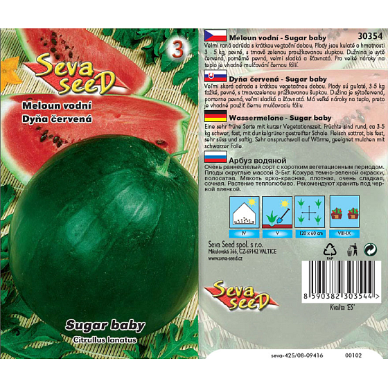 Seva Seed Melón vodný Sugar baby 0,5 g