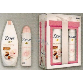 Dove Almond Purely Pampering Almond Cream with Hibiscus vyživujúce sprchový gél 250 ml + Powder Soft antiperspirant dezodorant sprej 150 ml, kozmetická sada