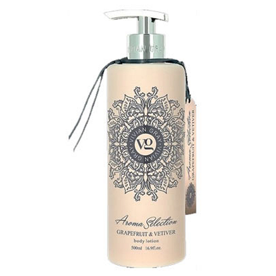 Vivian Gray Aroma Selection Grapefruit & Vetiver luxusné krémové telové mlieko s dávkovačom 500 ml