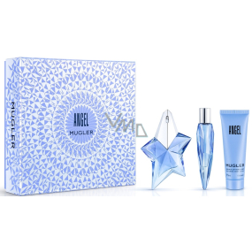 Thierry Mugler Angel toaletná voda plniteľný flakón pre ženy 25 ml + telové mlieko 50 ml + miniatúra 10 ml, darčeková sada