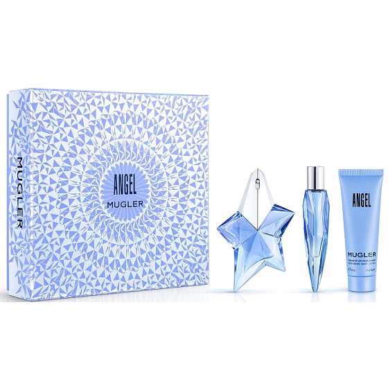 Thierry Mugler Angel toaletná voda plniteľný flakón pre ženy 25 ml + telové mlieko 50 ml + miniatúra 10 ml, darčeková sada