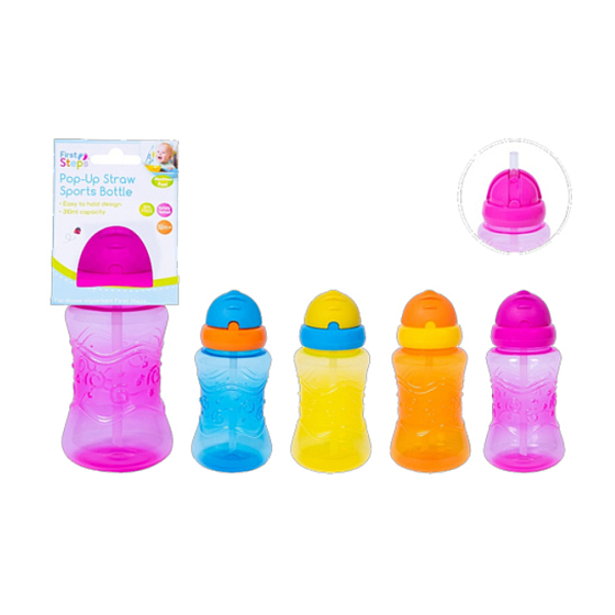 First Step 6+ fľaša so slamkou pre deti zelená 310 ml