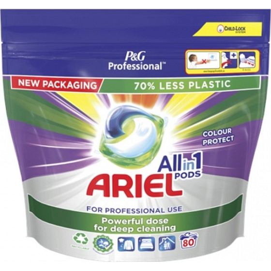 Ariel All-in-1 Pods Farebné gélové kapsuly na farebnú bielizeň 80 kusov