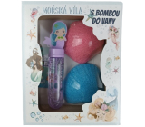 Bohemia Gifts Morská víla bomba do kúpeľa 2 x 50 g + pena do kúpeľa 30 ml, kozmetická sada pre deti