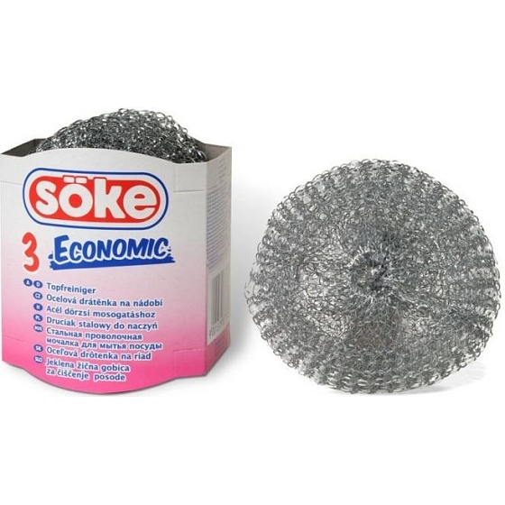 Söke 3 Economic oceľová drôtenka na riad 3 kusy