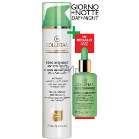 Collistar Intensive Anticellulite Serum (Siero Intensive Anticellulite) intenzívne sérum proti celulitíde 200 ml + Superconcentrated Night Treatment nočné anticelulitídový prípravok 75 ml, kozmetická sada