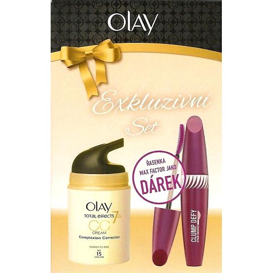 Olay Total Effects CC krém Medium to Dark 50 ml + Clump Defy riasenka čierna 13,1 ml