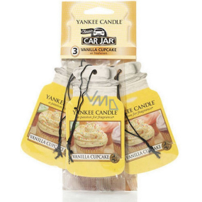 Yankee Candle Vanilla Cupcake - Vanilkový košíček Classic vonná visačka do auta papierová sada 12 g x 3 kusy